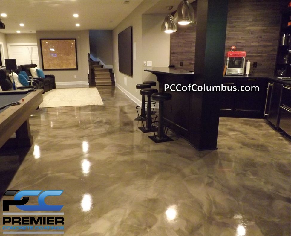 basement floor options basement flooring - metallic epoxy finish, stained concrete - columbus ohio AQSRWBF