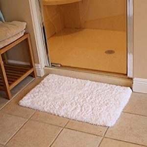 bathroom rug kmat 20x32 inch white bath mat soft shaggy bathroom rugs non-slip rubber GWYHMAL