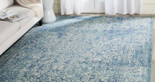 Best blue rug safavieh evoke blue/ ivory area rug x size x (plastic, abstract) YNAXRQM