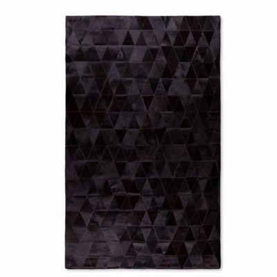 black area rugs natural stitch 8-foot x 10-foot hide area rug in mosaik black VCUMOYP
