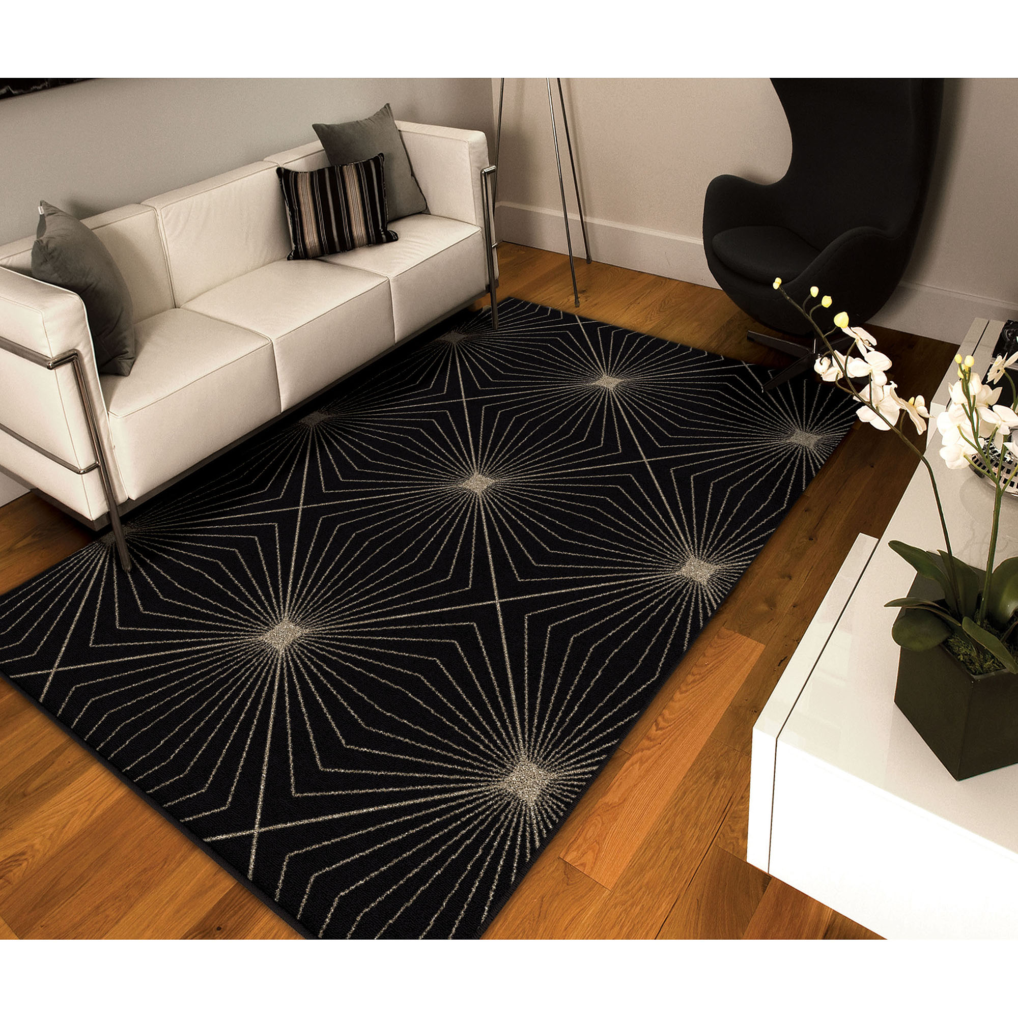 black area rugs orian rugs illusion black area rug GFIHVNW
