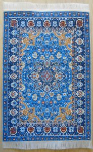blue turkish rug w/persian influence in design UGYUJBI