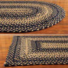 braided area rugs ebony black and tan jute braided area rug PEWVVKB