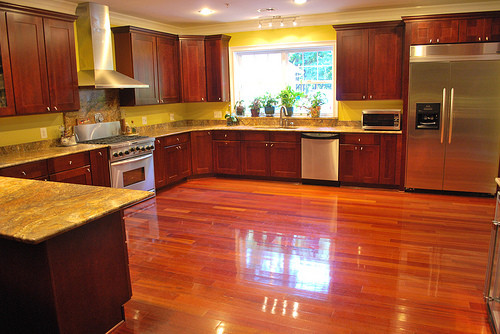 brazilian cherry wood floor kitchen brazilian cherry-hardwood floors -galeano u0026 galeano contractors inc  traditional-kitchen UXZZIRP