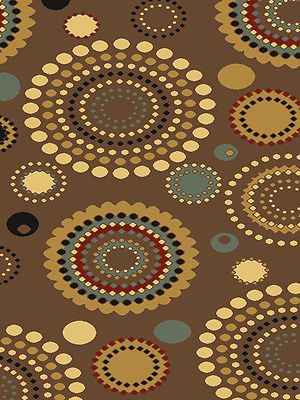 brown area rug with circles brown beige light blue burgundy circles 8x11 area rug carpet new MYLOZHO