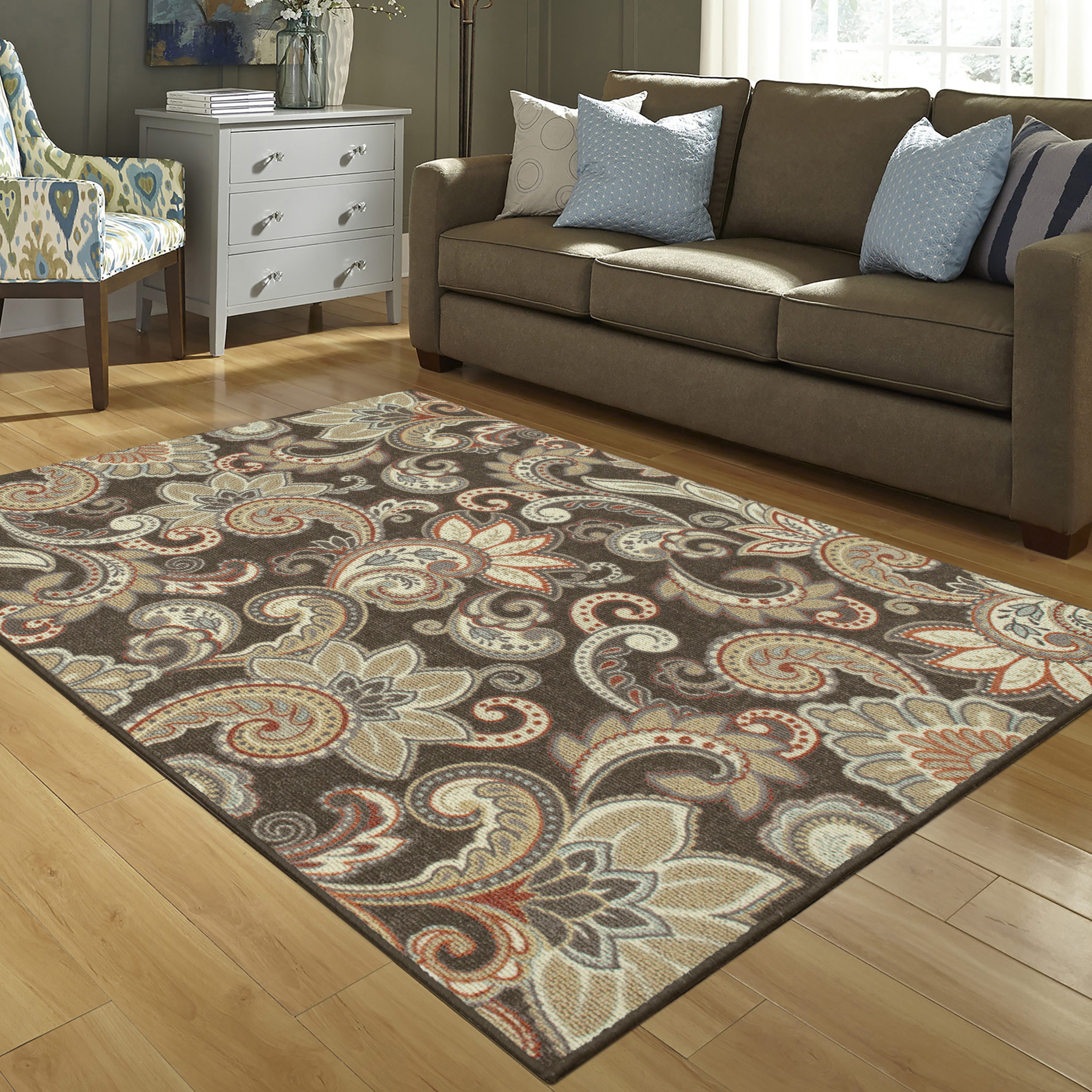 Interior dÉcor with brown area rugs