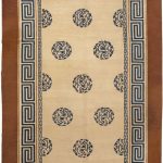 chinese rugs this phenomenal antique rug from china features precise fretwork borders  surrounding a MNUOSRH
