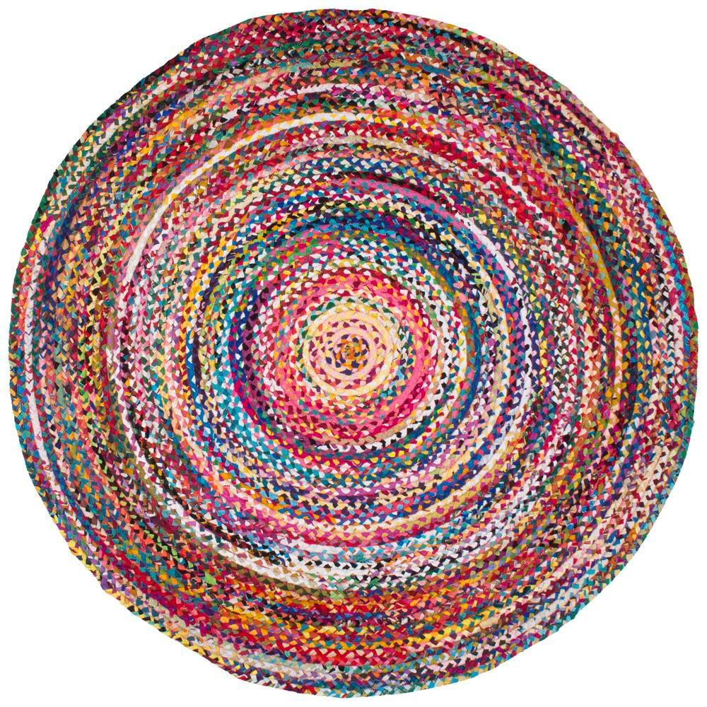 Circle rugs nuloom tammara multi 8 ft. x 8 ft. round chindi area rug VTWQQII