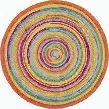 circular rug thick textures and bright colors make this round rug, concentric squares  plush EJTSAVQ