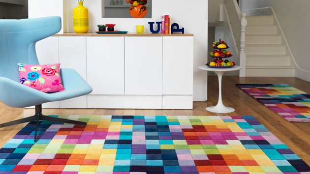 Purchasing colourful area rug