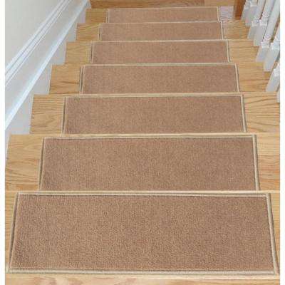 commercial rugs dark beige 9 in. x 27 in. non-slip rubber back stair tread ITPXQPJ