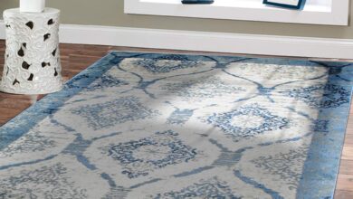 contemporary rug amazon.com: contemporary rugs for living room 5x8 blue area rug modern rugs LRLFZRQ