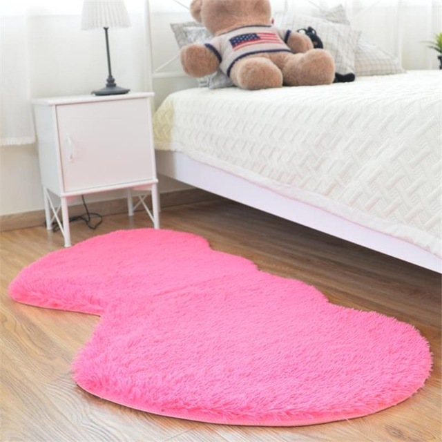 Cute rugs 80x160cm double heart bedroom rugs and carpets wedding home decoration area  rugs CSKAWMN