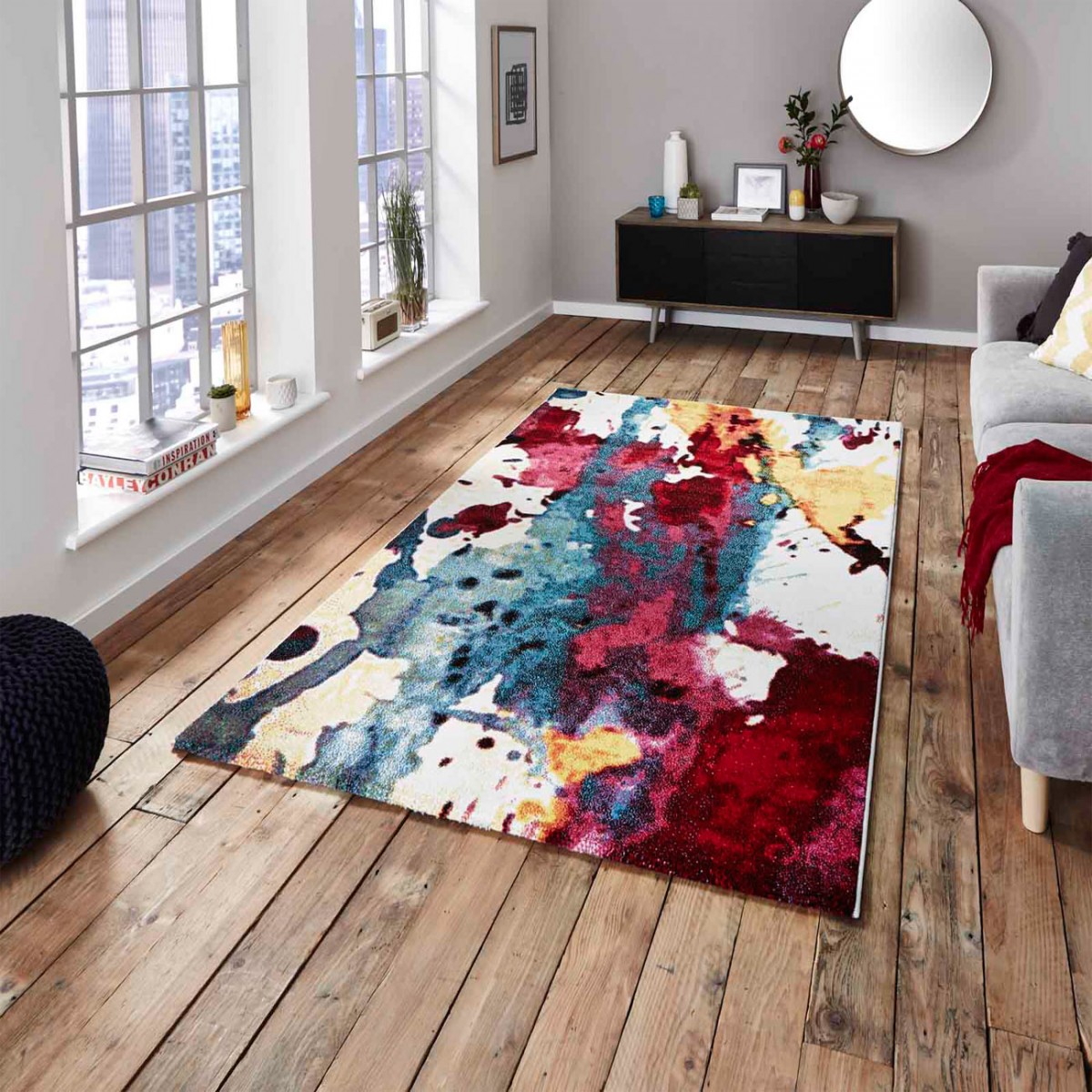 Funky rugs sunrise 9349a multi-coloured designer rug by think rugs 1 CLGKVYH