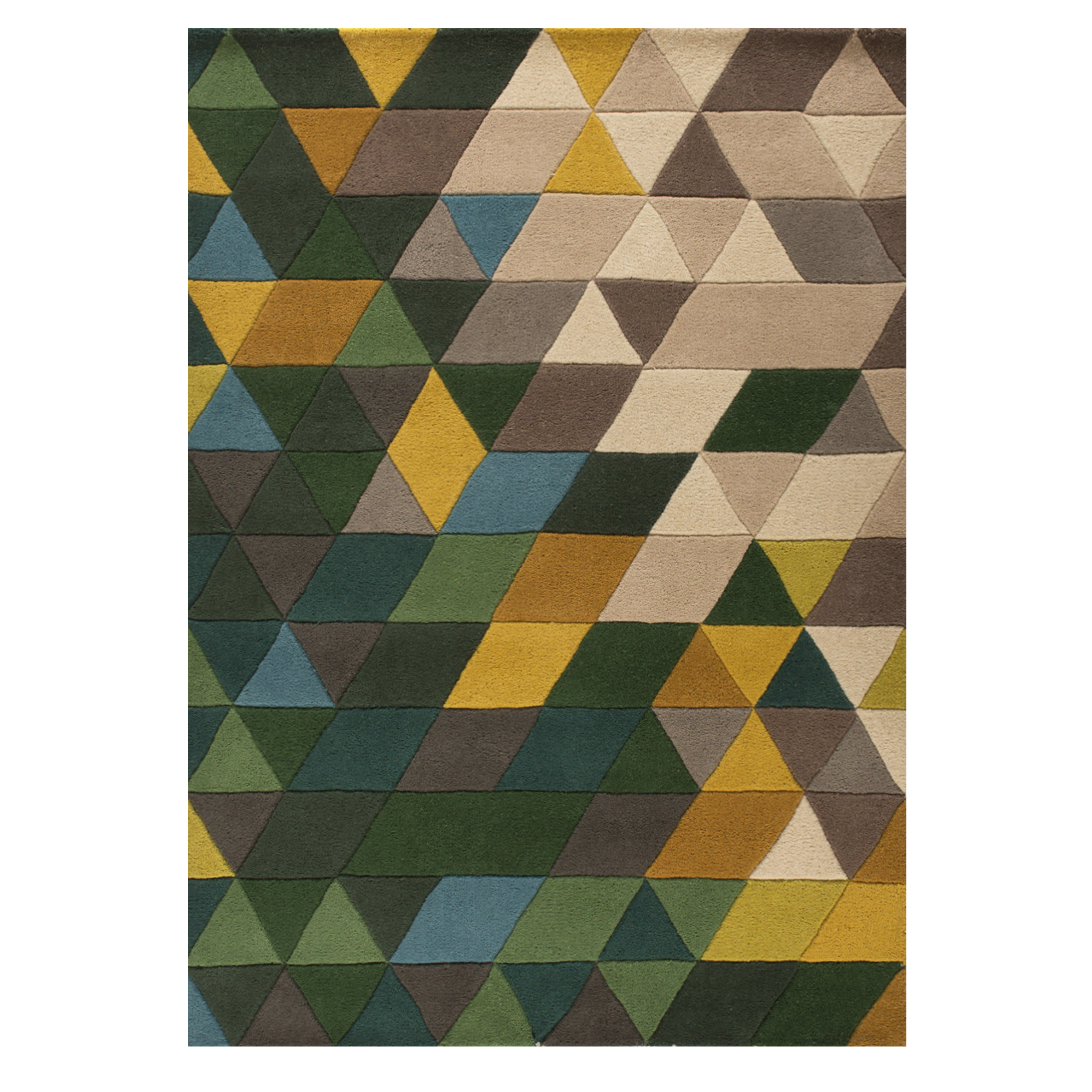 green carved trellis geometric contemporary rug | kukoon HDCSPYB