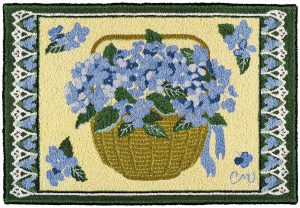 hand hooked rugs claire murray hydrangea basker 2 x 3 hand hooked rug QZVFWEW