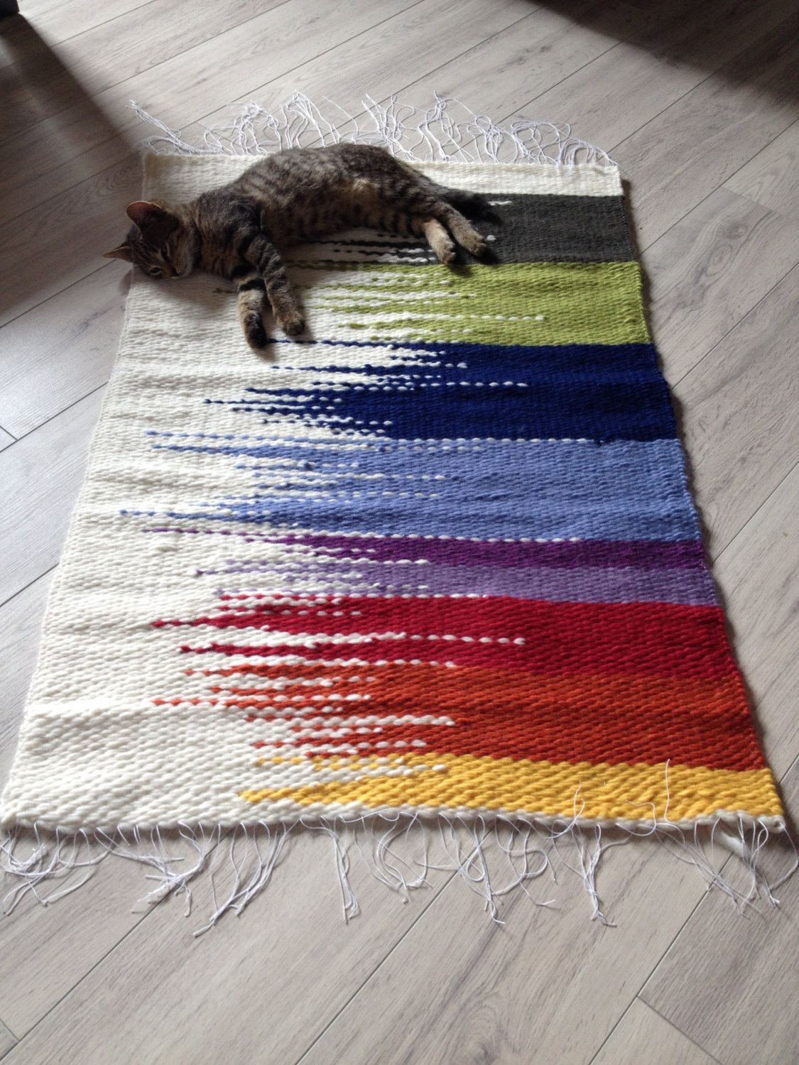 Handmade woven rugs woven rug/100% wool rug/loom woven rag rugs/shaggy rug/recycled rugs/handmade  woven rug/colorful scraps/hand JCULUYX