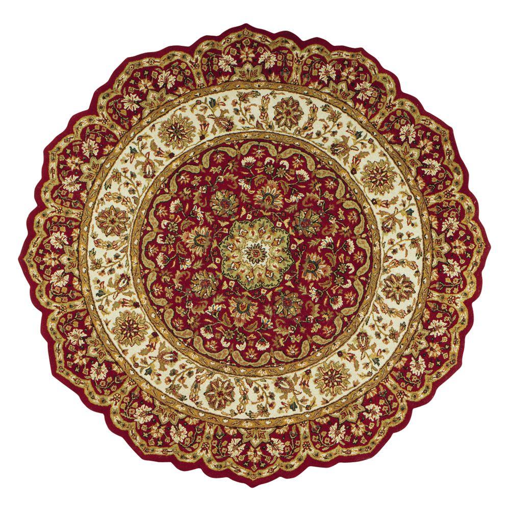 home decorators collection masterpiece red 6 ft. round area rug XVBIFKH