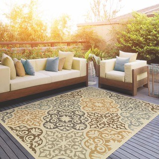 indoor outdoor area rugs carson carrington huddinge floral ivory/grey indoor-outdoor area rug HMJDCTJ