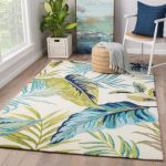 indoor outdoor area rugs havenside home folly montego blue/ green floral indoor/ outdoor area rug (5u0027 QLVSFLT