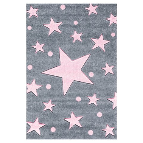 kids rug happy rugs stars silver-gray/pink 160x230cm ... XQTFHKN