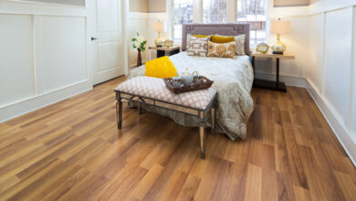 laminate flooring colors styles classic pecan laminate in bedroom ... CENUSWL