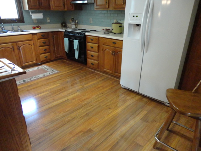 Various aspects of laminate flooring in kitchen