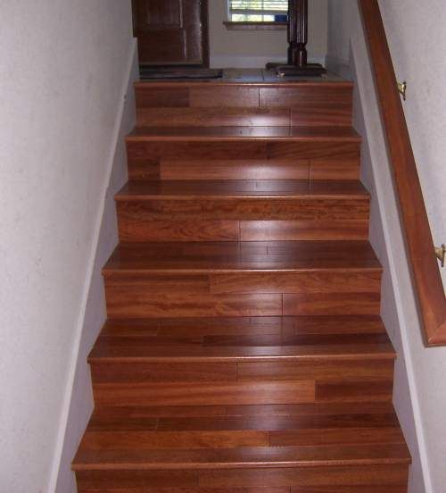 laminate flooring on stairs see rustic wood railing http://awoodrailing.com TBEDMPB