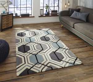 large rug hong-kong-hexagon-rug-100-acrylic-hand-tufted- WYNCTED