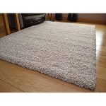 large rug soft touch shaggy suede beige thick luxurious soft 5cm dense pile rug. GLTAMLH