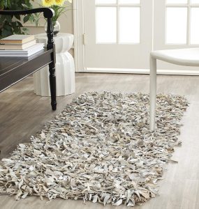 leather rug amazon.com: safavieh leather shag collection lsg511c hand woven white  leather runner (2u00273 GZWRQWN