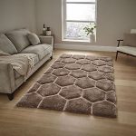 luxury rugs image is loading beige-medium-large-3d-texture-shaggy-rug-dense- FJNBJIA