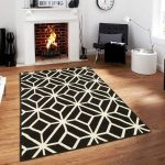 modern black area rug amazon.com: contemporary rugs for living room modern rugs 5x7 black and  white EQWJSRD