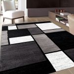 modern black area rug black and white area rugs amazon.com: rug decor contemporary modern boxes area COVHFIU