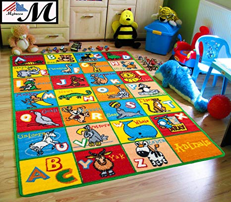 mybecca kids rug alphabet animals 3u0027 x 5u0027 children abc area rug for FMLPKZL