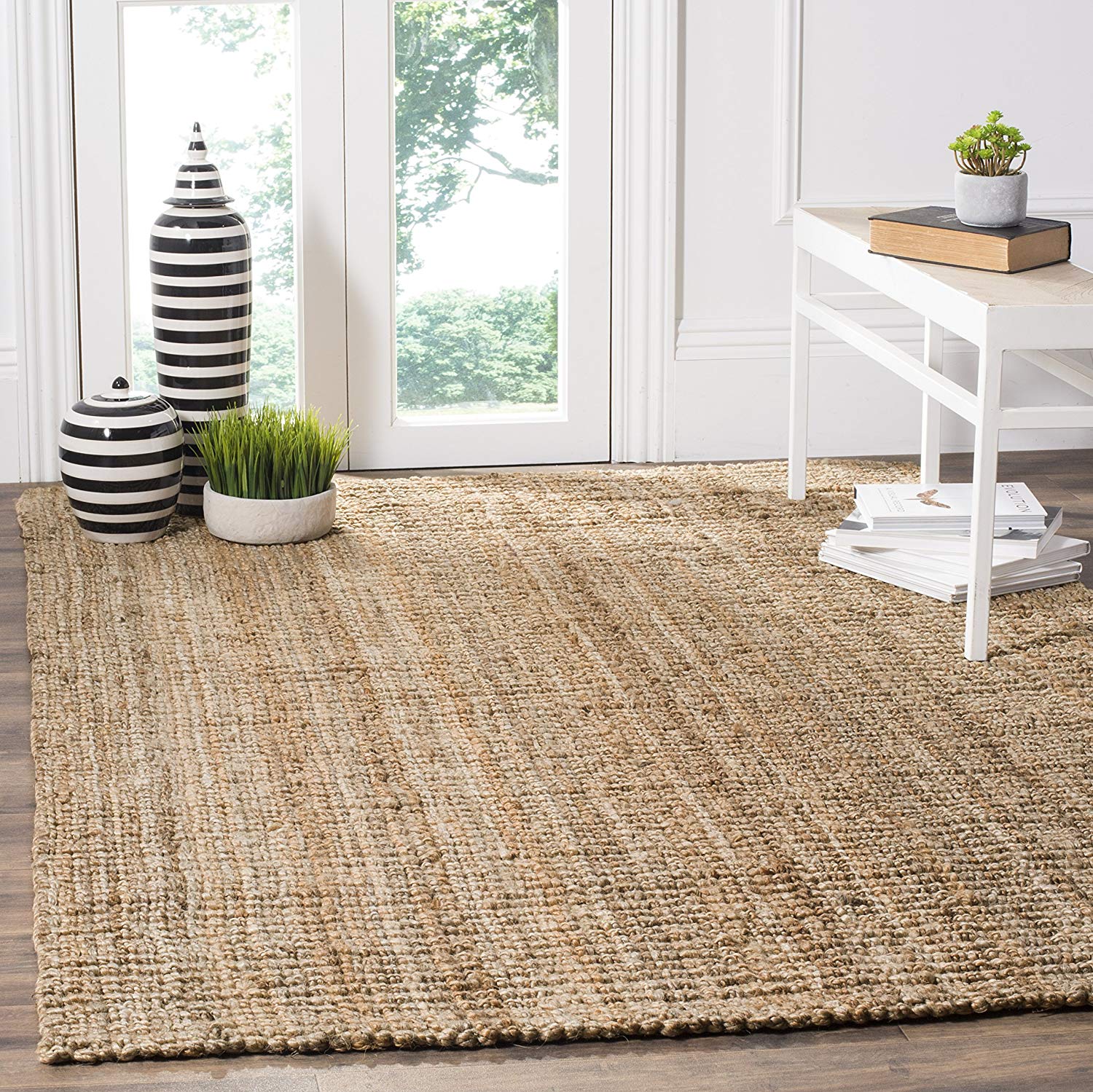 natural rugs amazon.com: safavieh natural fiber collection nf447a hand woven natural  jute area rug KBEVPVM