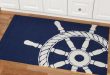 nautical rugs ship wheel accent rug navy 26 x 4 YHZCYLW