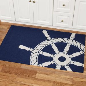 nautical rugs ship wheel accent rug navy 26 x 4 YHZCYLW