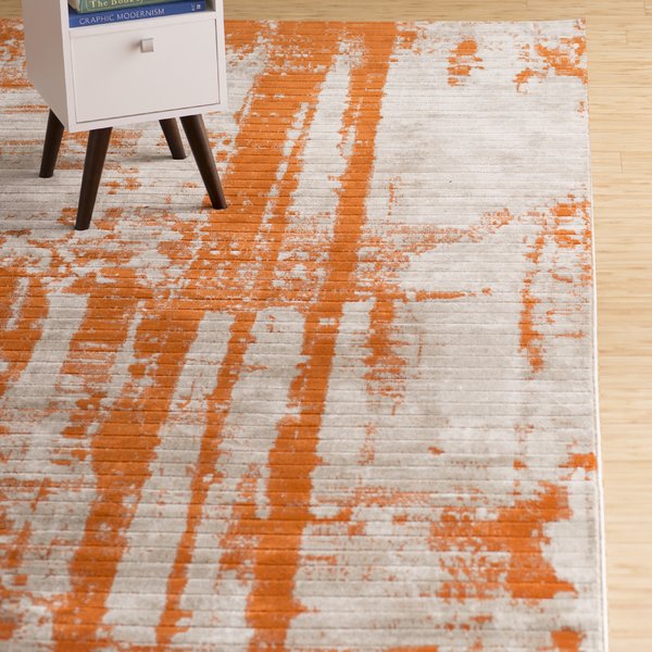 orange rugs wrought studio ferrint orange area rug u0026 reviews | wayfair HYKAFHT