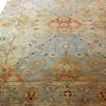 oushak rugs damask on blue oushak rug, 4u0027 x 6u0027 TPSQMWW