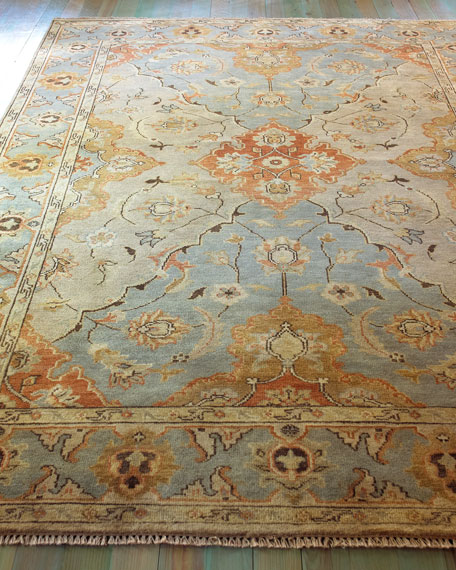 oushak rugs damask on blue oushak rug, 4u0027 x 6u0027 TPSQMWW