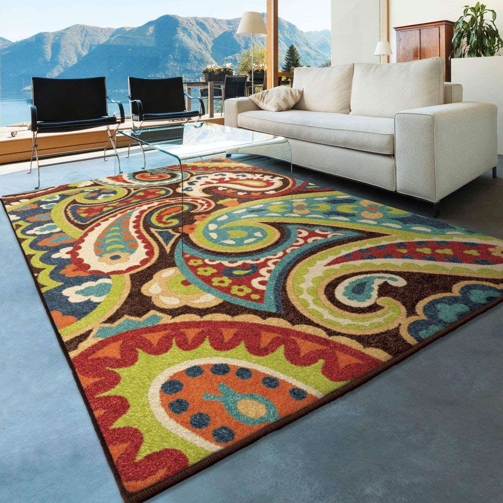 outdoor area rug amazon.com: orian rugs indoor/outdoor paisley monteray multi area rug (5u00272 PXKXJNI