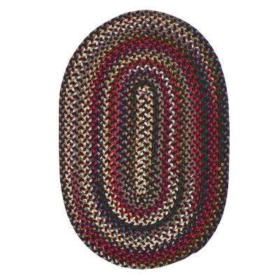 oval braided rugs chestnut knoll amber red 7 ft. x 9 ft. oval braided area rug ABRYJQI