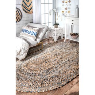 oval braided rugs destrie h-braided blue area rug TFQPBDG