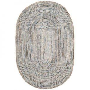 oval rug cape cod natural/blue 6 ft. x 9 ft. oval area rug MLTADZQ