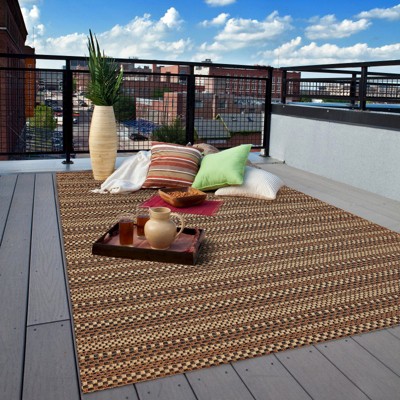 Patio rug edgeman rectangle patio rug - black / natural - balta rugs : target THBNVAR