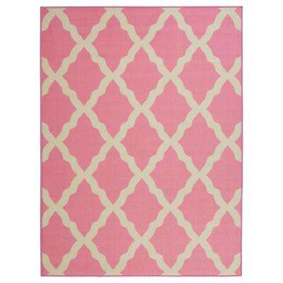 pink area rugs glamour collection contemporary moroccan trellis design pink ... WXXGKEQ
