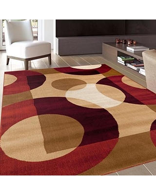 Red area rug modern circles red area rug (33 x 5) MKKYTVK