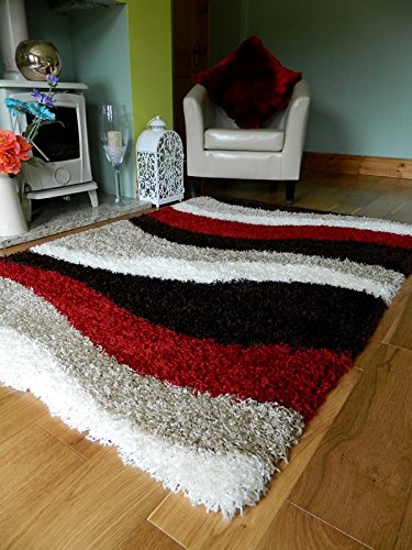 red brown cream shaggy rugs new small large thick 5cm pile height runners EBSEALG