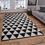 Retro rugs think rugs manhattan mh211a 100% wool indian handmade flat weave rug,  black/white BYTINIU